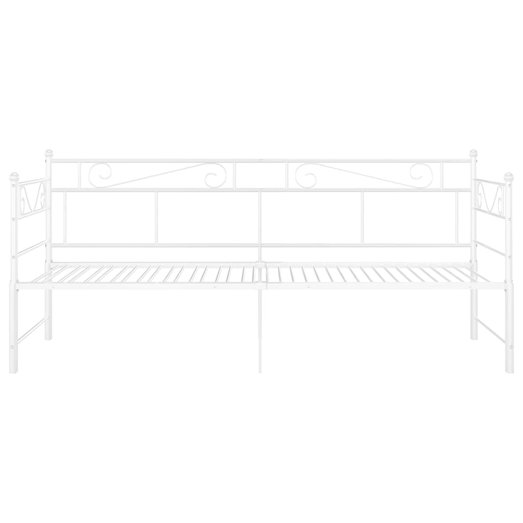 vidaXL Sofa Bed Frame | White | Powder-coated metal | Standard Single