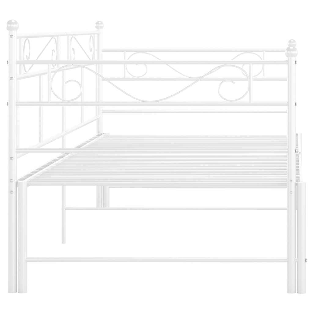 vidaXL Sofa Bed Frame | White | Powder-coated metal | Standard Single