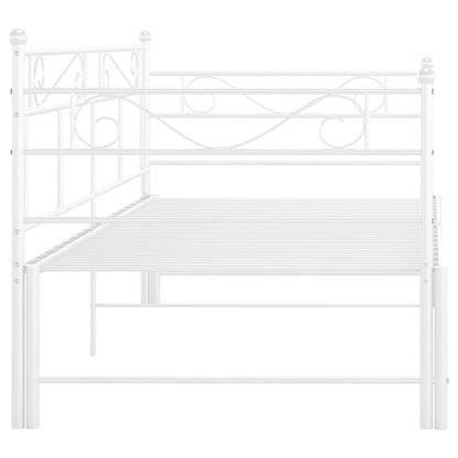 vidaXL Sofa Bed Frame | White | Powder-coated metal | Standard Single