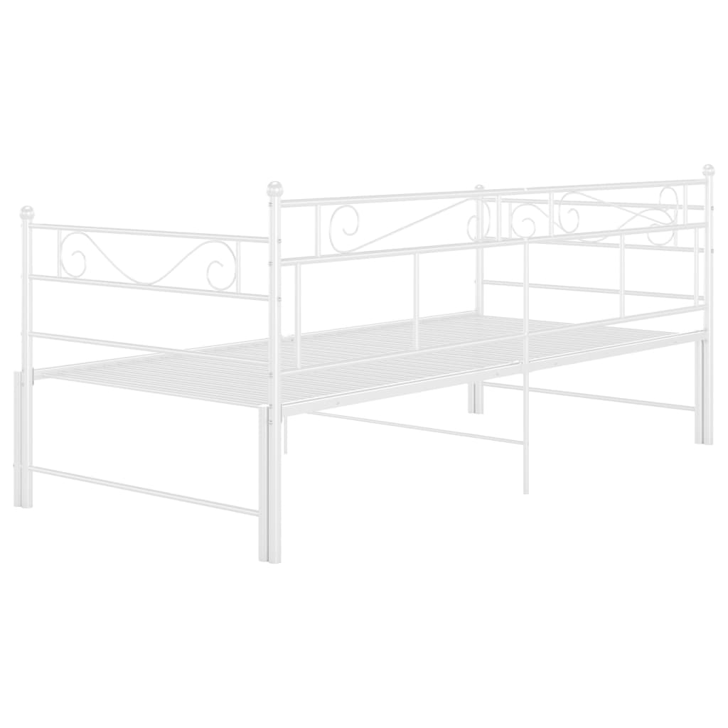 vidaXL Sofa Bed Frame | White | Powder-coated metal | Standard Single