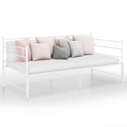vidaXL Sofa Bed Frame | White | Powder-coated metal | Standard Single