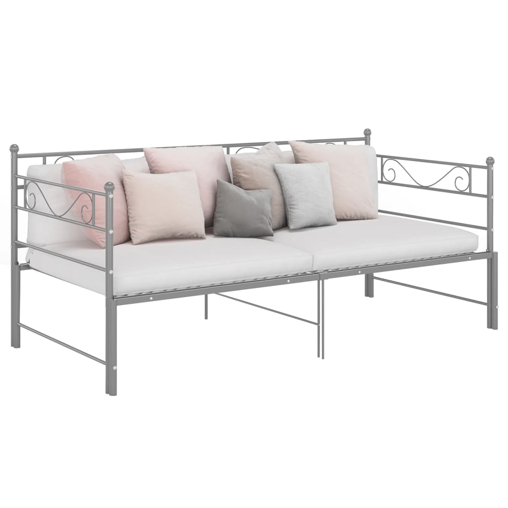 vidaXL Sofa Bed Frame | Grey | Powder-coated metal | Single and Double