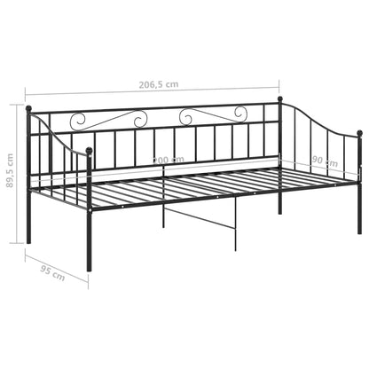 vidaXL Sofa Bed Frame | Black | Powder-coated metal | Single