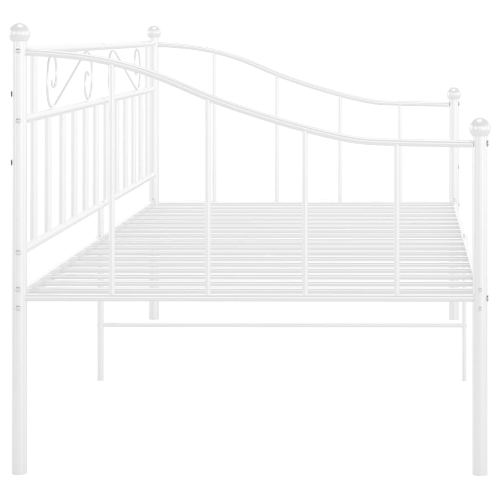 vidaXL Sofa Bed Frame | White | Powder-coated metal | Single