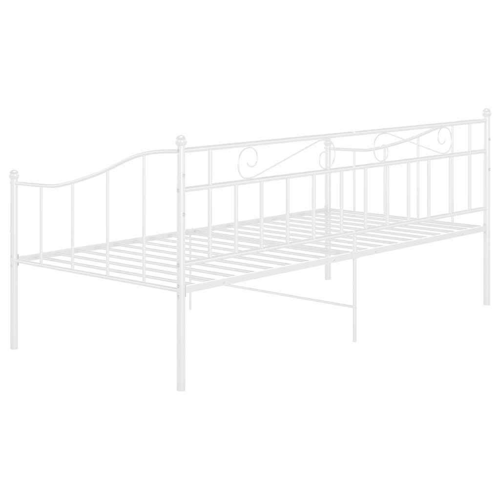 vidaXL Sofa Bed Frame | White | Powder-coated metal | Single