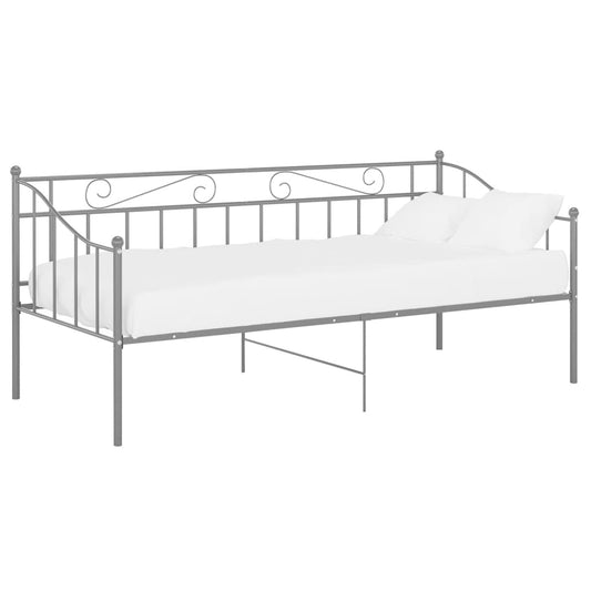 vidaXL Sofa Bed Frame | Grey | Powder-coated metal | Single