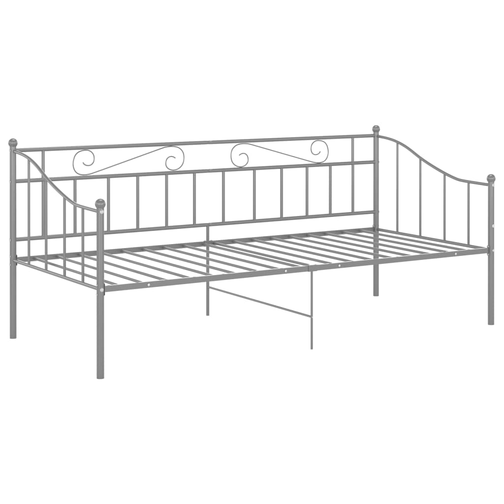 vidaXL Sofa Bed Frame | Grey | Powder-coated metal | Single