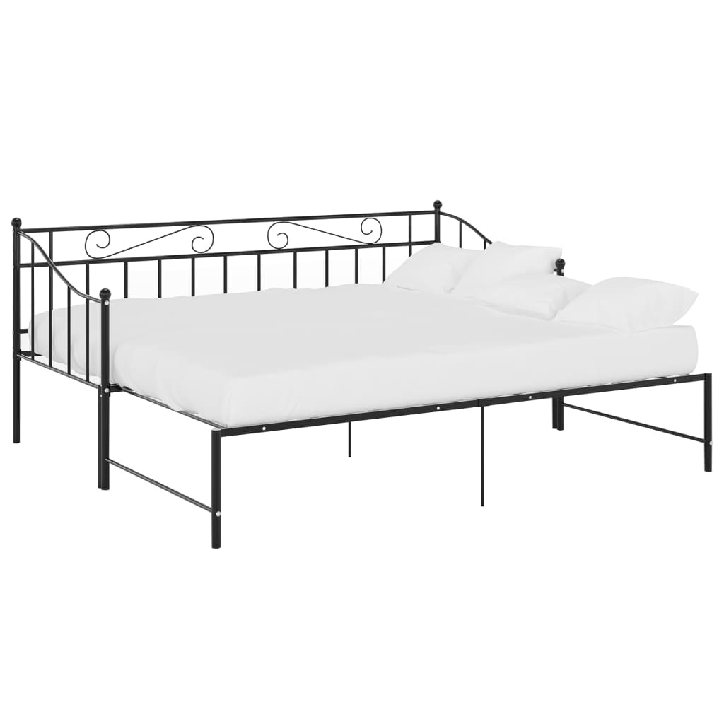 vidaXL Sofa Bed Frame | Black | Powder-coated metal | Single