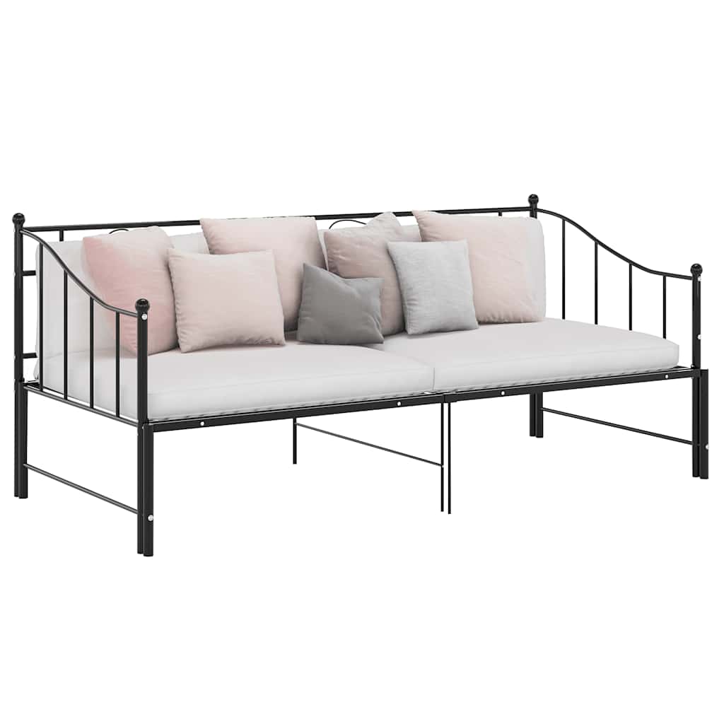 vidaXL Sofa Bed Frame | Black | Powder-coated metal | Single