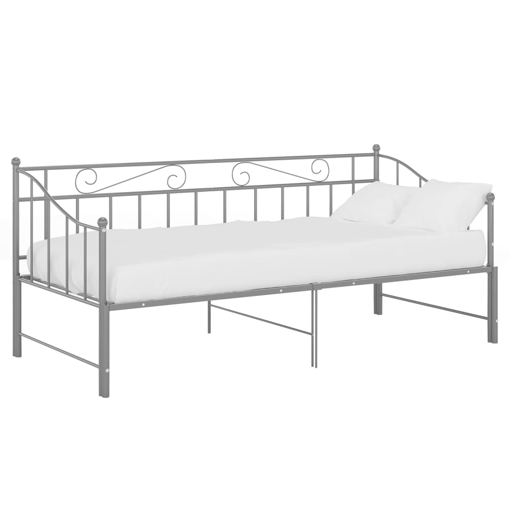 vidaXL Sofa Bed Frame | Grey | Powder-coated metal | 90x200 cm