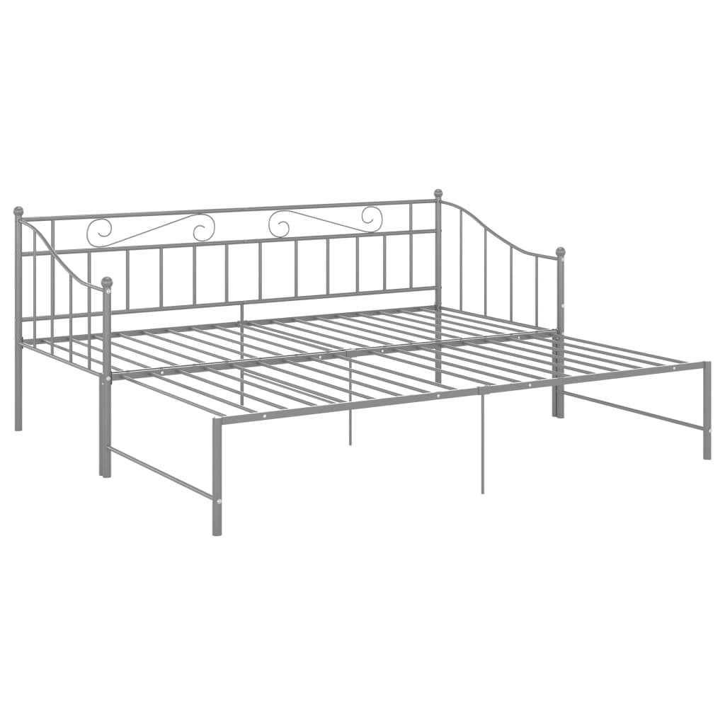 vidaXL Sofa Bed Frame | Grey | Powder-coated metal | 90x200 cm