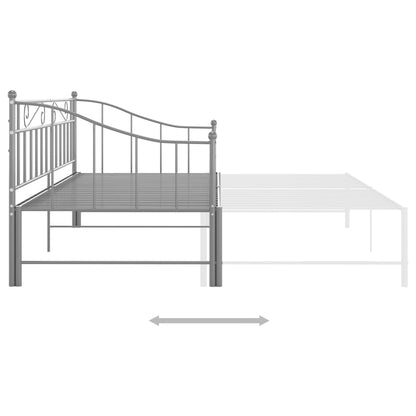 vidaXL Sofa Bed Frame | Grey | Powder-coated metal | 90x200 cm