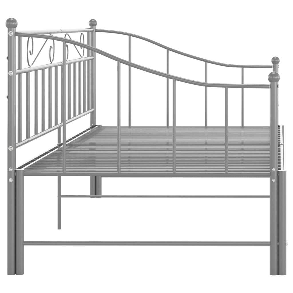 vidaXL Sofa Bed Frame | Grey | Powder-coated metal | 90x200 cm