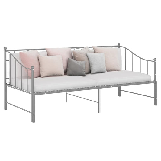 vidaXL Sofa Bed Frame | Grey | Powder-coated metal | 90x200 cm