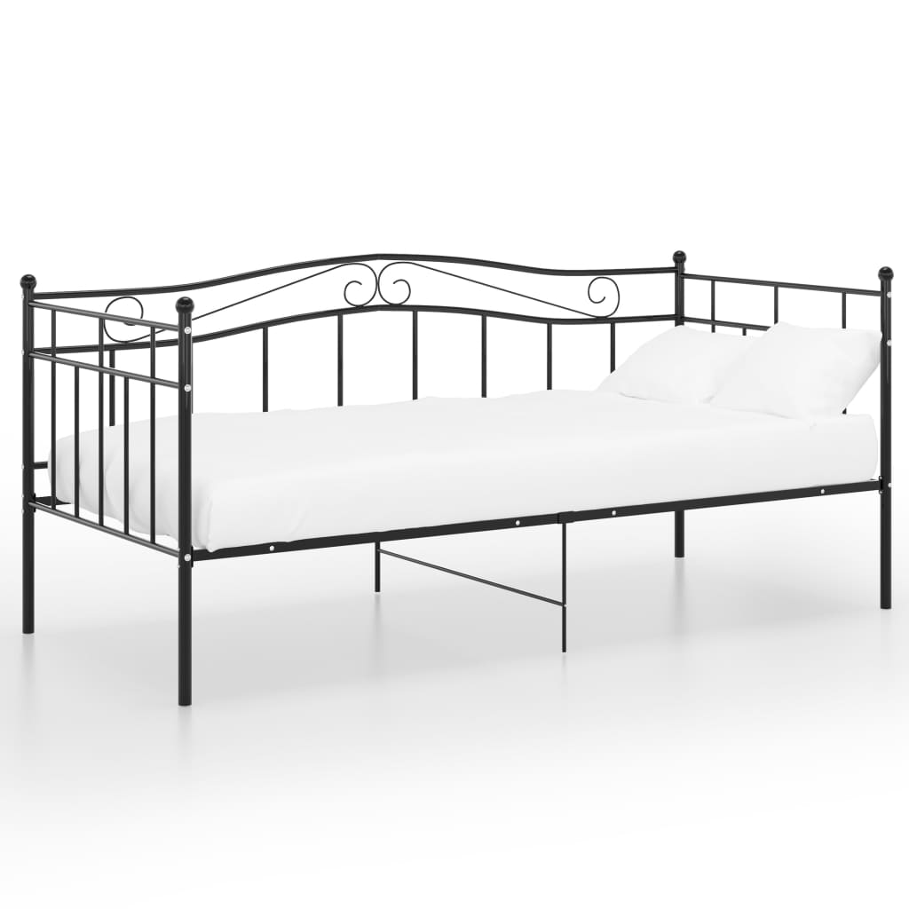 vidaXL Sofa Bed Frame without Mattress Black Metal 90x200 cm