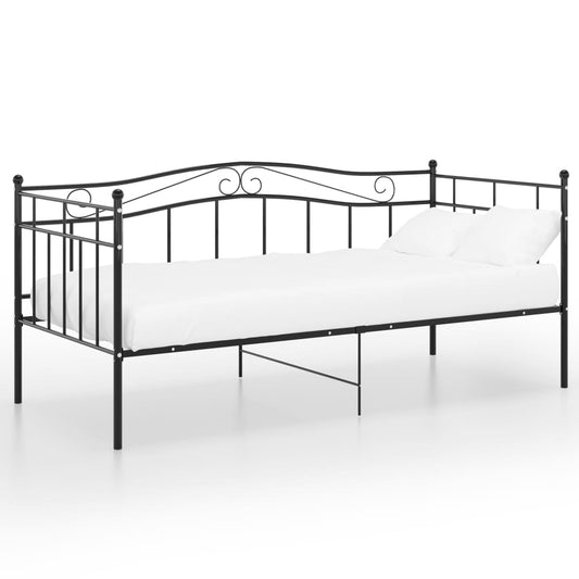 vidaXL Sofa Bed Frame | Black | Powder-coated metal | Single