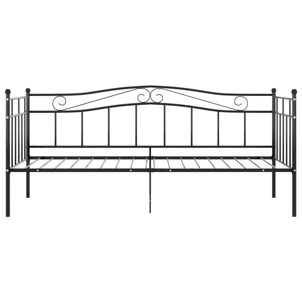 vidaXL Sofa Bed Frame without Mattress Black Metal 90x200 cm