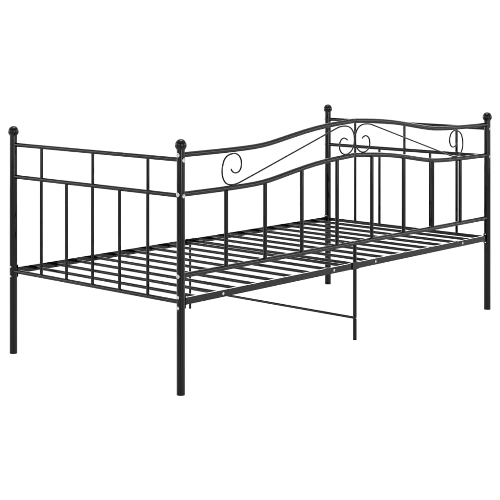vidaXL Sofa Bed Frame without Mattress Black Metal 90x200 cm