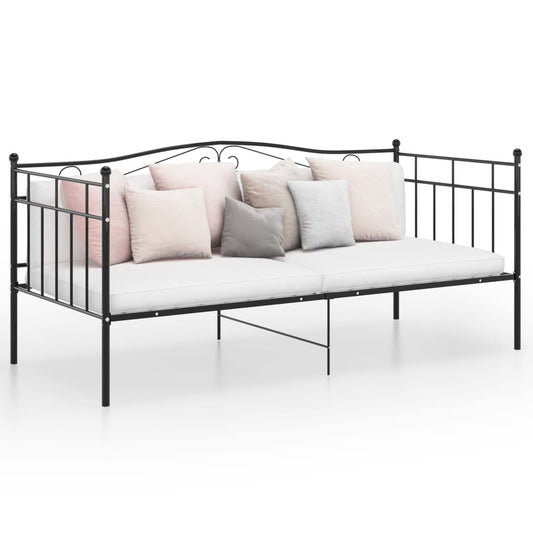 vidaXL Sofa Bed Frame | Black | Powder-coated metal | Single