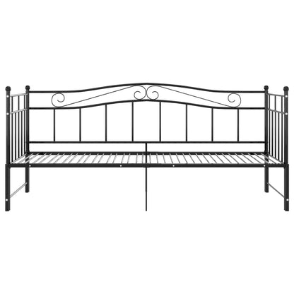 vidaXL Pull-out Sofa Bed Frame without Mattress Black Metal 90x200 cm