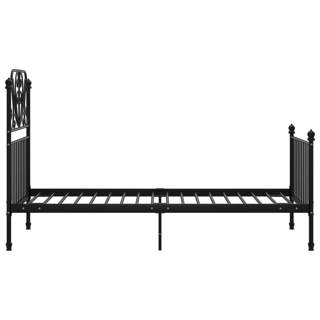 vidaXL Bed Frame without Mattress Black Metal 90x200 cm
