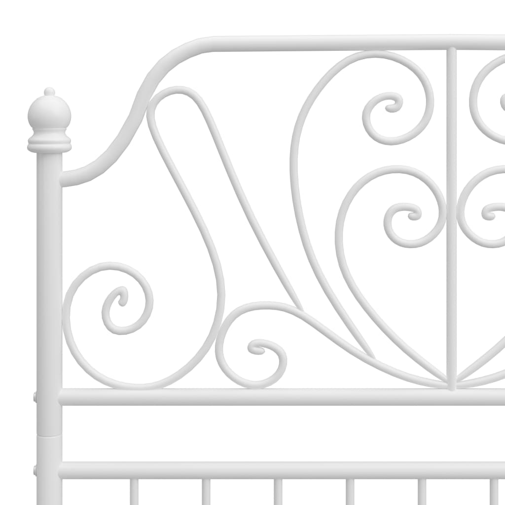 vidaXL Bed Frame | White | Powder-coated metal | Single | Durable | Bed Frame