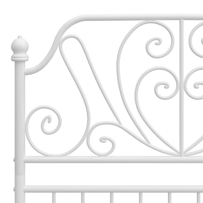 vidaXL Bed Frame | White | Powder-coated metal | Single | Durable | Bed Frame