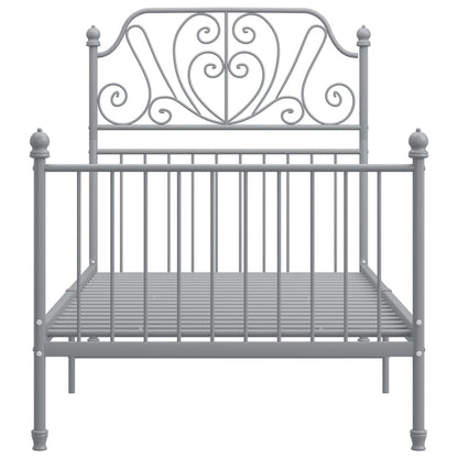 vidaXL Bed Frame without Mattress Grey Metal 90x200 cm