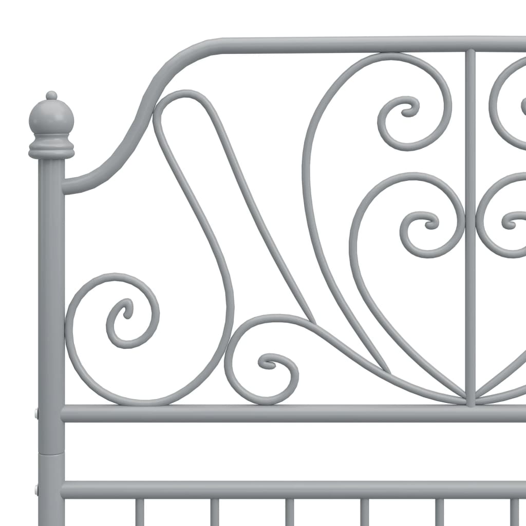 vidaXL Bed Frame | Grey | Powder-coated metal | Single | Durable | Bed Frame