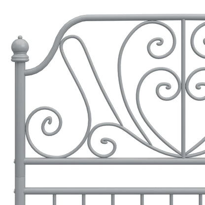 vidaXL Bed Frame | Grey | Powder-coated metal | Single | Durable | Bed Frame