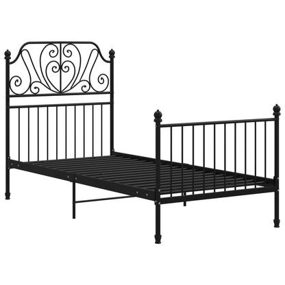 vidaXL Bed Frame | Black | Powder-coated metal | Single |  Durable  | Bed Frame