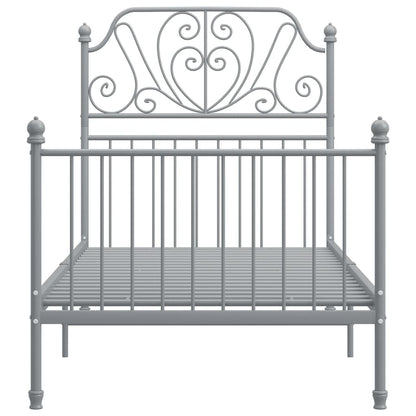 vidaXL Bed Frame | Grey | Powder-coated metal | Single | Durable | Bed Frame
