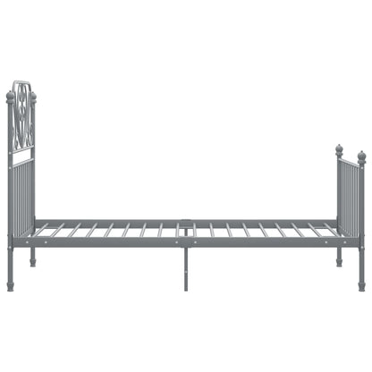 vidaXL Bed Frame | Grey | Powder-coated metal | Single | Durable | Bed Frame
