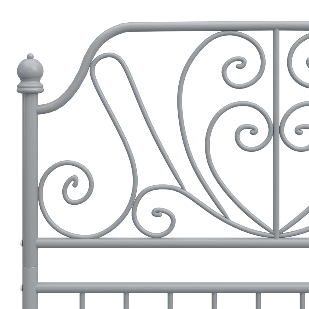 vidaXL Bed Frame | Grey | Powder-coated metal | Single | Durable | Bed Frame