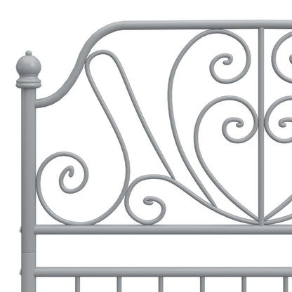 vidaXL Bed Frame | Grey | Powder-coated metal | Single | Durable | Bed Frame
