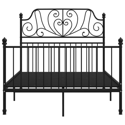 vidaXL Bed Frame without Mattress Black Metal 120x200 cm