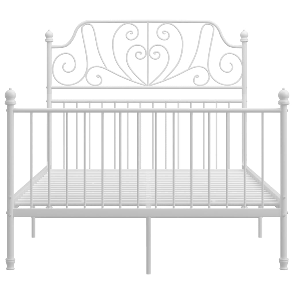 vidaXL Bed Frame without Mattress White Metal 120x200 cm