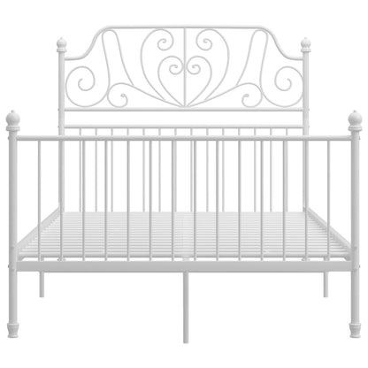 vidaXL Bed Frame without Mattress White Metal 120x200 cm