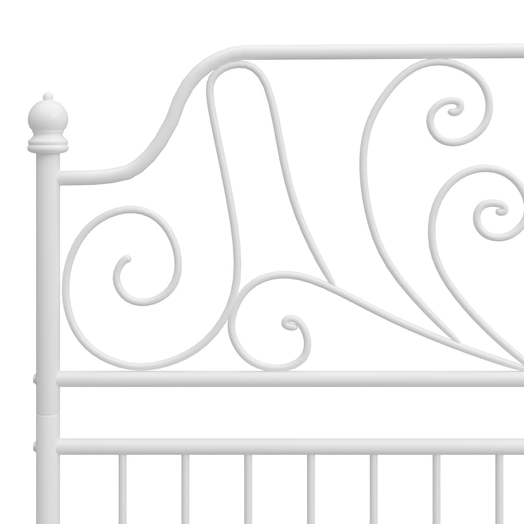 vidaXL Bed Frame without Mattress White Metal 120x200 cm