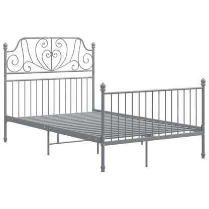 vidaXL Grey Bed Frame | Powder-coated metal | Double | Durable | Bed Frame