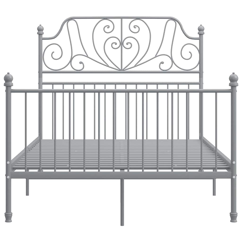 vidaXL Bed Frame without Mattress Grey Metal 120x200 cm