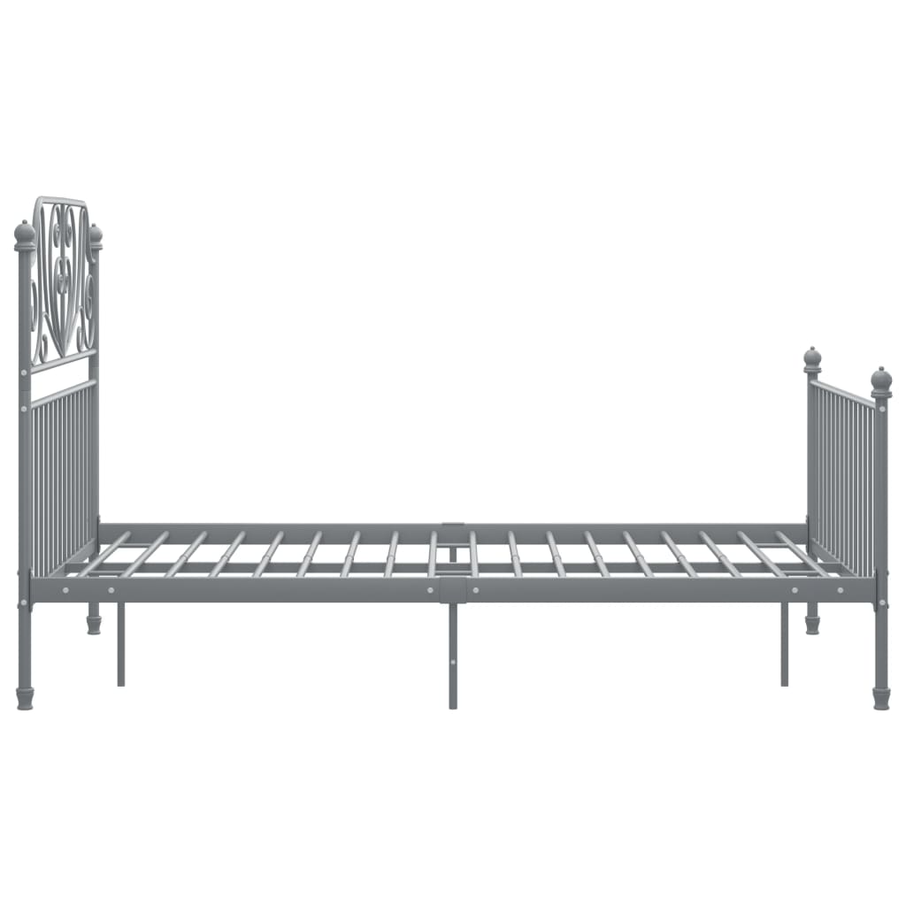 vidaXL Grey Bed Frame | Powder-coated metal | Double | Durable | Bed Frame