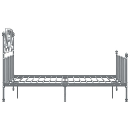 vidaXL Grey Bed Frame | Powder-coated metal | Double | Durable | Bed Frame