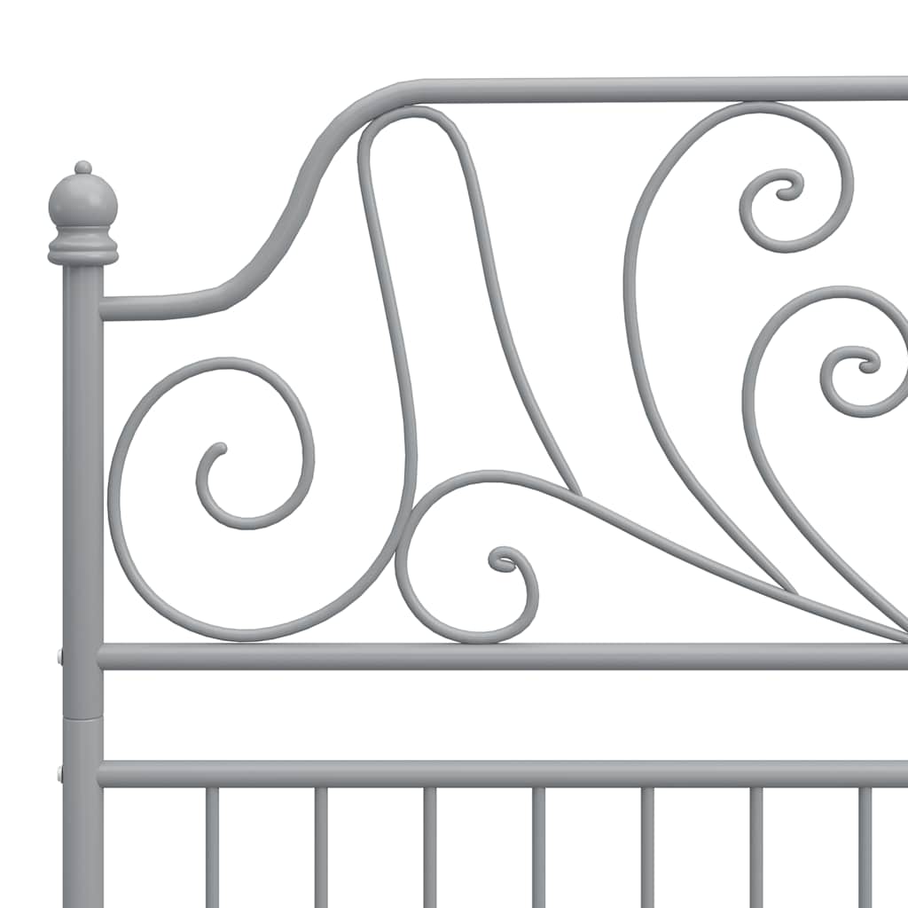 vidaXL Grey Bed Frame | Powder-coated metal | Double | Durable | Bed Frame