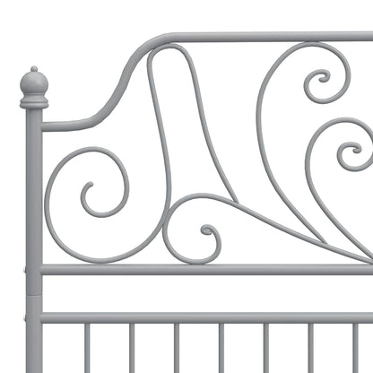 vidaXL Grey Bed Frame | Powder-coated metal | Double | Durable | Bed Frame