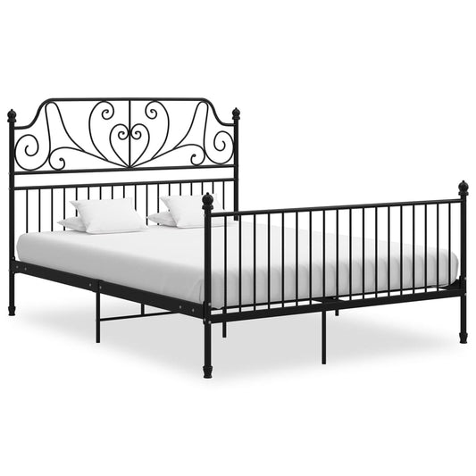 vidaXL Bed Frame | Black | Powder-coated metal | Queen | Sleek | Bed Frame