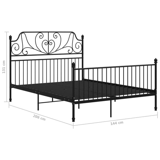 vidaXL Bed Frame | Black | Powder-coated metal | Queen | Sleek | Bed Frame