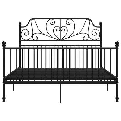 vidaXL Bed Frame without Mattress Black Metal 140x200 cm