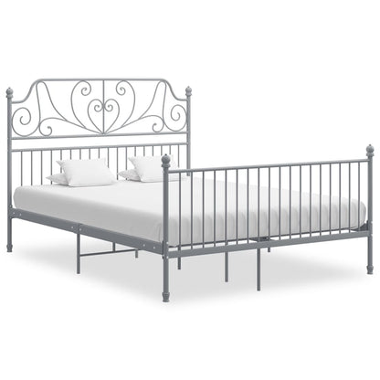 vidaXL Bed Frame | Grey | Powder-coated metal | Double | Durable | Bed Frame
