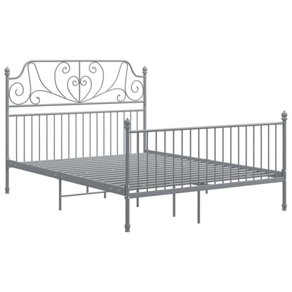 vidaXL Bed Frame | Grey | Powder-coated metal | Double | Durable | Bed Frame